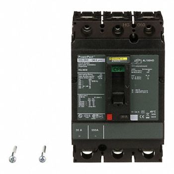 SQUARE D Circuit Breaker 30A 3P 600VAC HG, 1MAW1