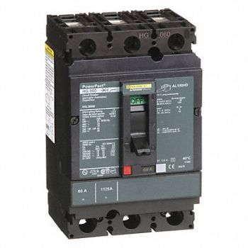 SQUARE D Circuit Breaker 60A 3P 600VAC HG, 1MAW6