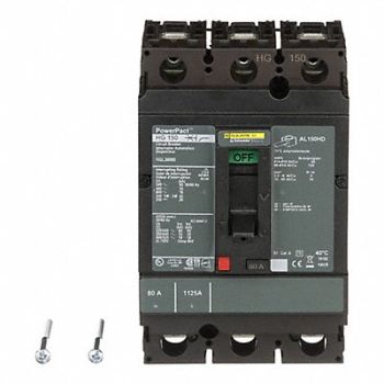 SQUARE D Circuit Breaker 80A 3P 600VAC HG, 1MAW8