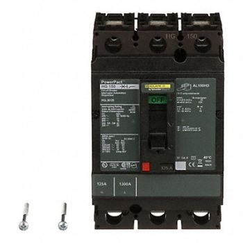 SQUARE D Circuit Breaker 125A 3P 600VAC HG, 1MAX2