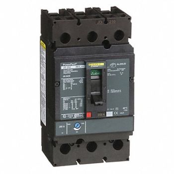 SQUARE D Circuit Breaker 250A 3P 600VAC JD, 1MAZ9