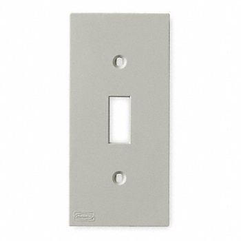 HUBBELL WIRING DEVICE-KELLEMS Toggle Faceplate White PVC Plates, 1MBK1