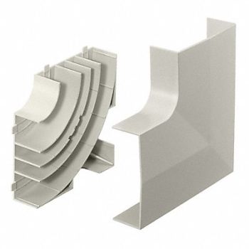 HUBBELL WIRING DEVICE-KELLEMS Flat Elbow Base and Cover White, 1MBL3