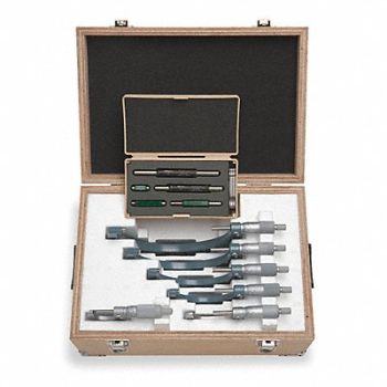 MITUTOYO Micrometer Set 0 to 6 In 0.0001 In 6 Pc, 1MDW5
