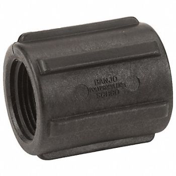 GRAINGER APPROVED Coupling 1 in Schedule 80 FNPT Black, 1MJX2