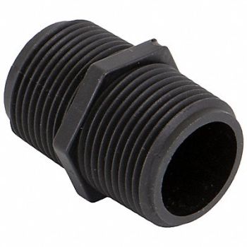GRAINGER APPROVED Hex Nipple 1 in Schedule 80 MNPT Black, 1MJZ6