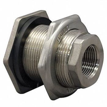BANJO Bulkhead Tank Fitting EPDM 2 7/8 L SS, 1MKJ9