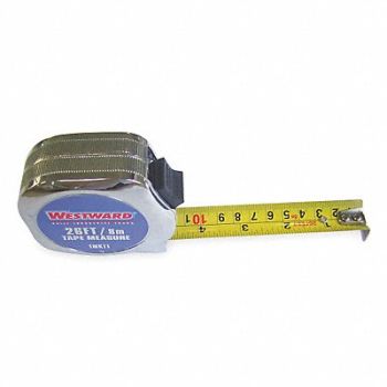 WESTWARD Tape Measure 1 x26 ft Carbon Steel, 1MKT1