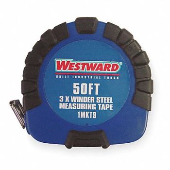 WESTWARD Long Tape Measure 3/8Inx50 ft Steel, 1MKT9