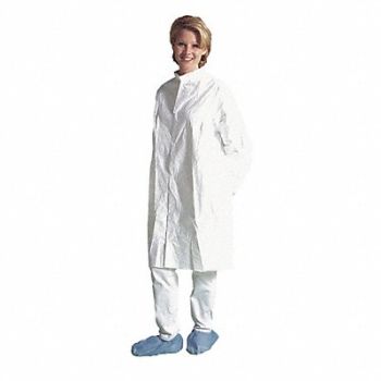 DUPONT D7996 Cleanroom Coat White Snaps XL PK30, 5WYK9
