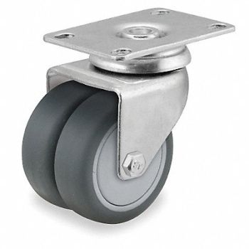COLSON Quiet-Roll Medical Plate Caster Swivel, 1MMB8