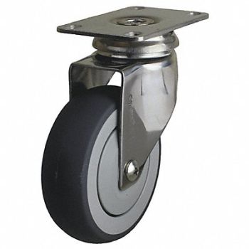 GRAINGER APPROVED Quiet-Roll Medical Plate Caster Swivel, 1MMD9