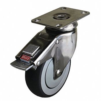 GRAINGER APPROVED Quiet-Roll Medical Plate Caster Swivel, 1MME1