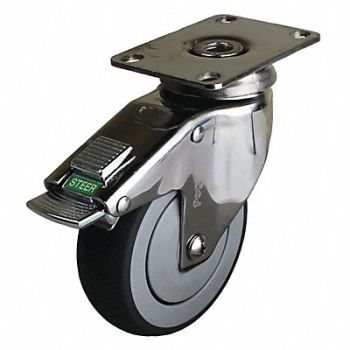 GRAINGER APPROVED Quiet-Roll Medical Plate Caster Swivel, 1MME2