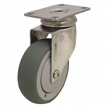 GRAINGER APPROVED Quiet-Roll Medical Plate Caster Swivel, 1MMJ1