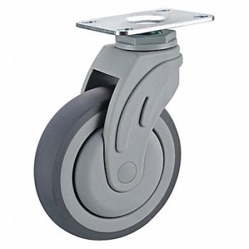 GRAINGER APPROVED Quiet-Roll Medical Plate Caster Swivel, 1MML2