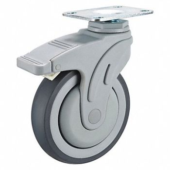 GRAINGER APPROVED Quiet-Roll Medical Plate Caster Swivel, 1MML4