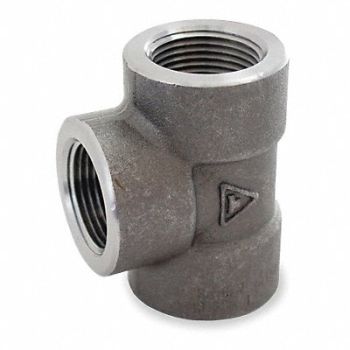 GRAINGER APPROVED Tee Forged Steel 2 1/2 in Pipe Size FNPT, 1MMY6