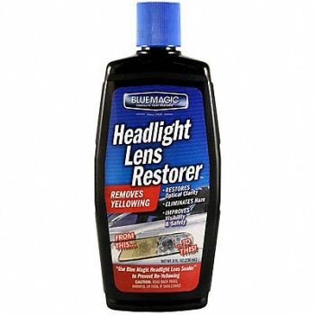 BLUE MAGIC Headlight Lens Restorer 8 Oz Bottle Blue, 1MPV4