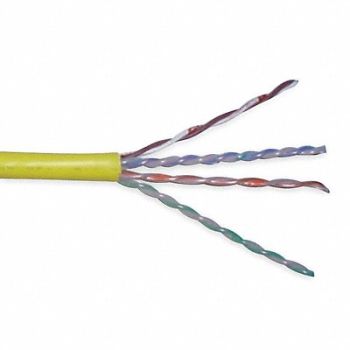 GENSPEED Data Cable Cat 6 23 AWG 1000ft Yellow, 1MUN4