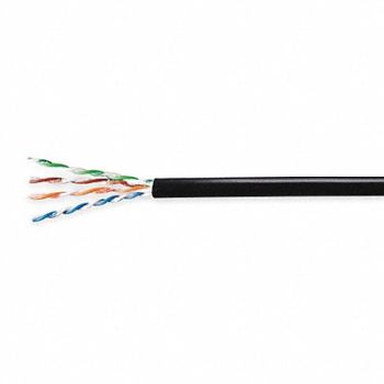 GENSPEED Data Cable Cat 5e 24 AWG 1000ft Black, 1MWX7