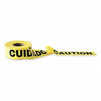 GRAINGER APPROVED Barricade Tape Yellow/Black 1000ft x 3In, 1N922