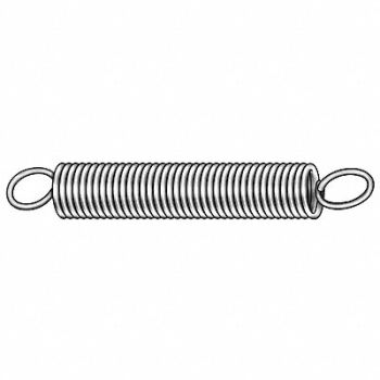 GRAINGER APPROVED Ext Spring Utility Stl 8 OAL 1/4 OD PK6, 1NAH6