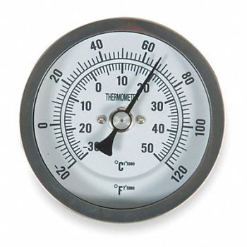 GRAINGER APPROVED Bimetal Thermom 3 In Dial -20 to 120F, 1NFY8
