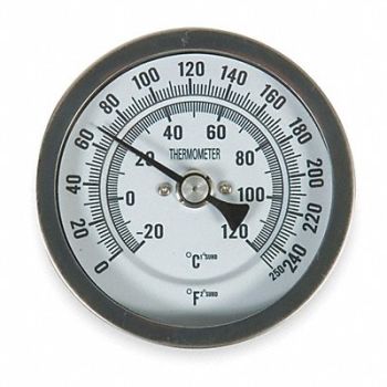 GRAINGER APPROVED Bimetal Thermom 5 In Dial 0 to 250F, 1NGF2