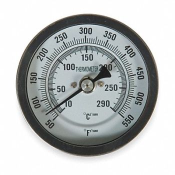 GRAINGER APPROVED Bimetal Thermom 5 In Dial 50 to 550F, 1NGF3