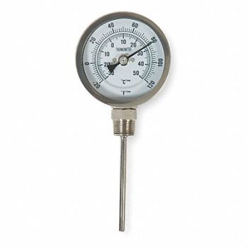 GRAINGER APPROVED Bimetal Thermom 5 In Dial -20 to 120F, 1NGD2