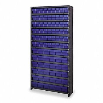 QUANTUM STORAGE SYSTEMS D5601 Enclosed Bin Shlvng 18x75x36in Blue, 1NTU8