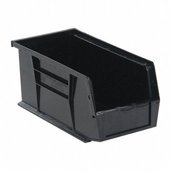 QUANTUM STORAGE SYSTEMS Hang and Stack Bin Black PP 5 in, 1NTV5
