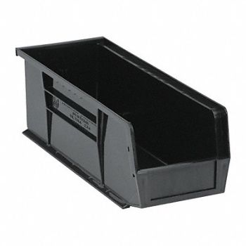 QUANTUM STORAGE SYSTEMS Hang and Stack Bin Black PP 5 in, 1NTV7