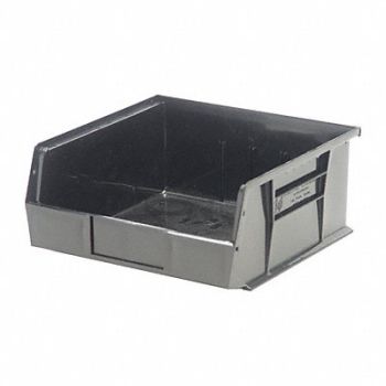 QUANTUM STORAGE SYSTEMS Hang and Stack Bin Black PP 5 in, 1NTV8