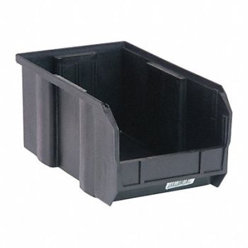 QUANTUM STORAGE SYSTEMS Hang and Stack Bin Black PP 7 in, 1NTW1