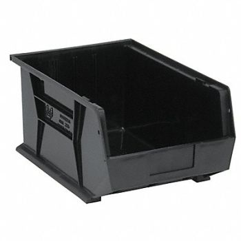 QUANTUM STORAGE SYSTEMS Hang and Stack Bin Black PP 8 in, 1NTW4