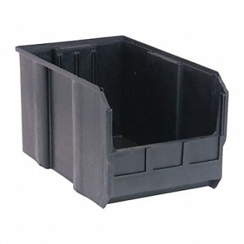 QUANTUM STORAGE SYSTEMS Hang and Stack Bin Black PP 10 in, 1NTW5
