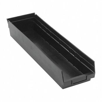 QUANTUM STORAGE SYSTEMS Shelf Bin Black Polypropylene 4 in, 1NTY3