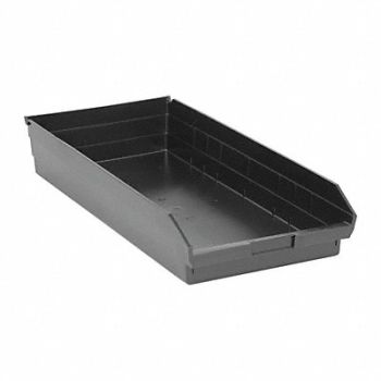 QUANTUM STORAGE SYSTEMS Shelf Bin Black Polypropylene 4 in, 1NTY7