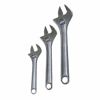 WESTWARD Adj. Wrench Sets Steel Chrome 6 to 10, 1NYB8