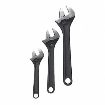 WESTWARD Adj. Wrench Set Stl Blk Phspht 6 to 10, 1NYB9