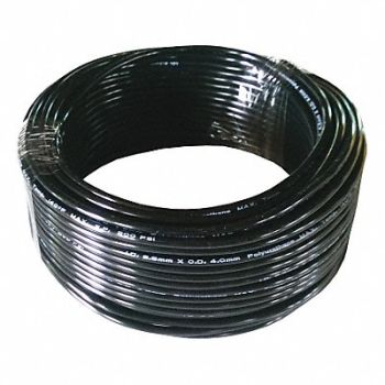GRAINGER APPROVED Tubing 2.5mm ID x 4mm OD 100 Ft Black, 1PBR5