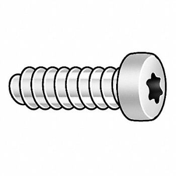 GRAINGER APPROVED Thread Roll Screw M2.5 Pan 12mm L PK25, 1PY30