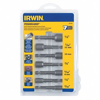 IRWIN HANSON Screw Extractor Set 7pc HCS Case, 1PMR3