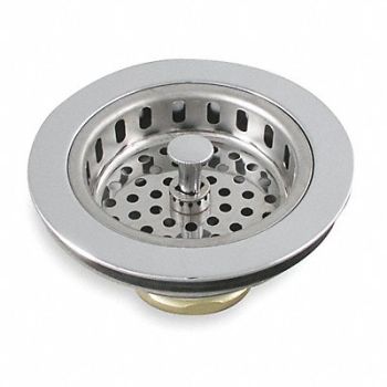 GRAINGER APPROVED SinkStrainer D3-1/2 to4 Brass Chrome, 1PPF4