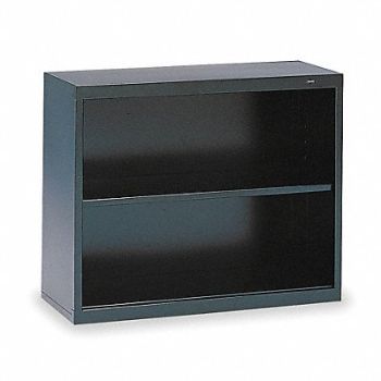 TENNSCO Welded Steel Bookcase 28in 2 Shelf Black, 1PX69