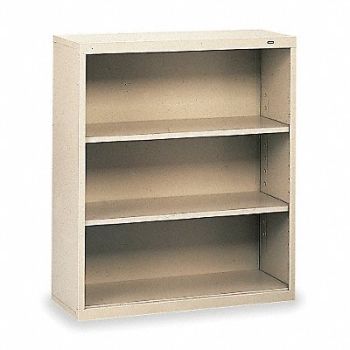 TENNSCO Welded Steel Bookcase 40in 3 Shelf Putty, 1PX73