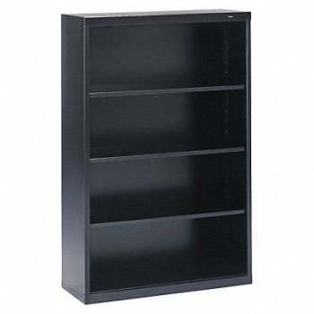 TENNSCO Welded Steel Bookcase 52in 4 Shelf Black, 1PX75