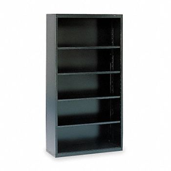 TENNSCO Bookcase 68 H Steel 5 Shelf Black, 1PX78